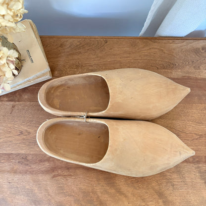 Pair of wooden clogs