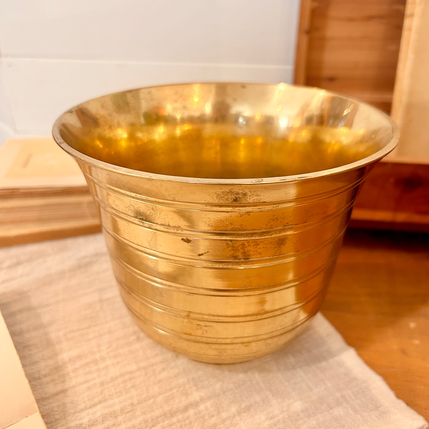 Small brass pot