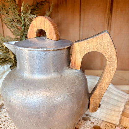 MCM Aluminum and Wood Pitcher