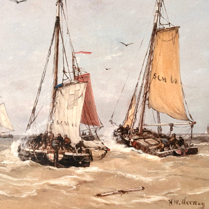 Cadre vintage avec impression sur papier beaux-arts - Le départ