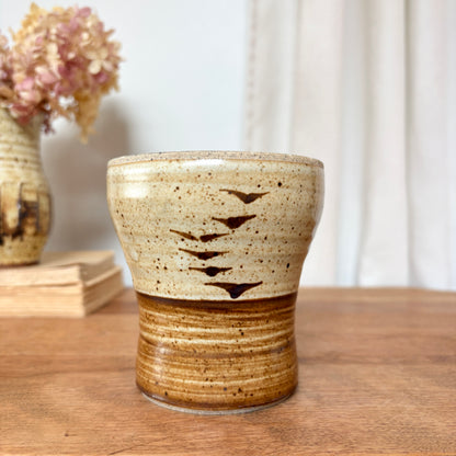 Pot en grès oiseaux