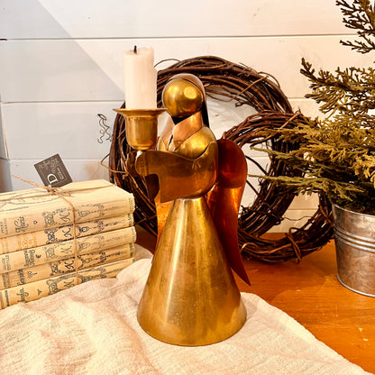 Brass and copper candle holder - Angel