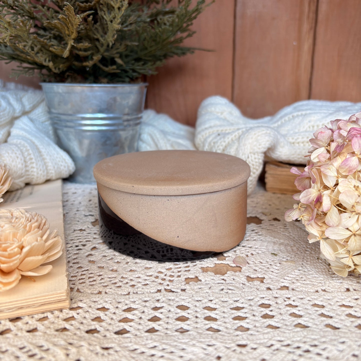 Coffret en céramique bicolore