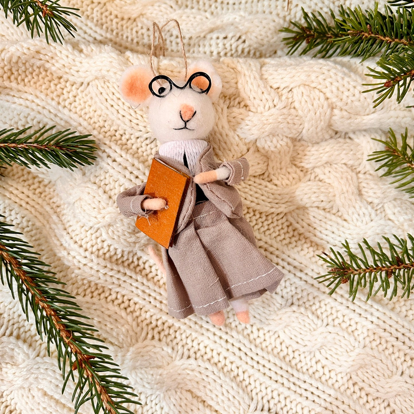 Christmas ornament - Teacher mouse