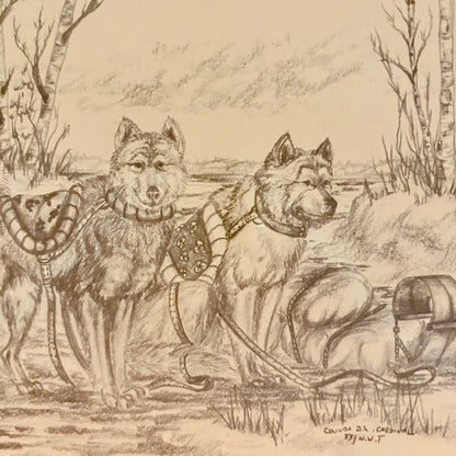 Cadre vintage - Les chiens de traineau