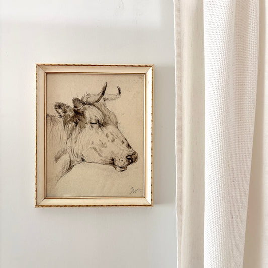 Cadre vintage avec impression sur papier beaux-arts - Le profil