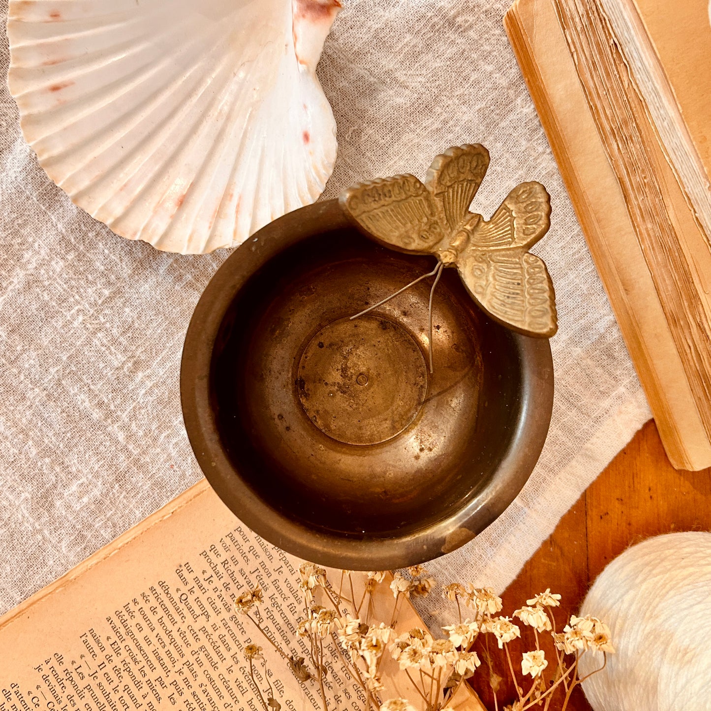 Brass butterfly bowl