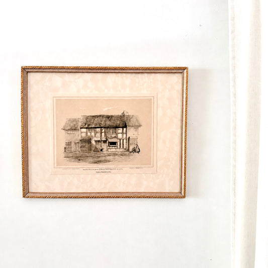 Cadre vintage avec impression sur papier beaux-arts - La maison de Shakespeare