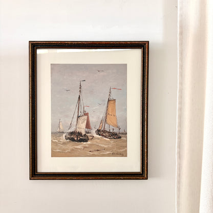 Cadre vintage avec impression sur papier beaux-arts - Le départ