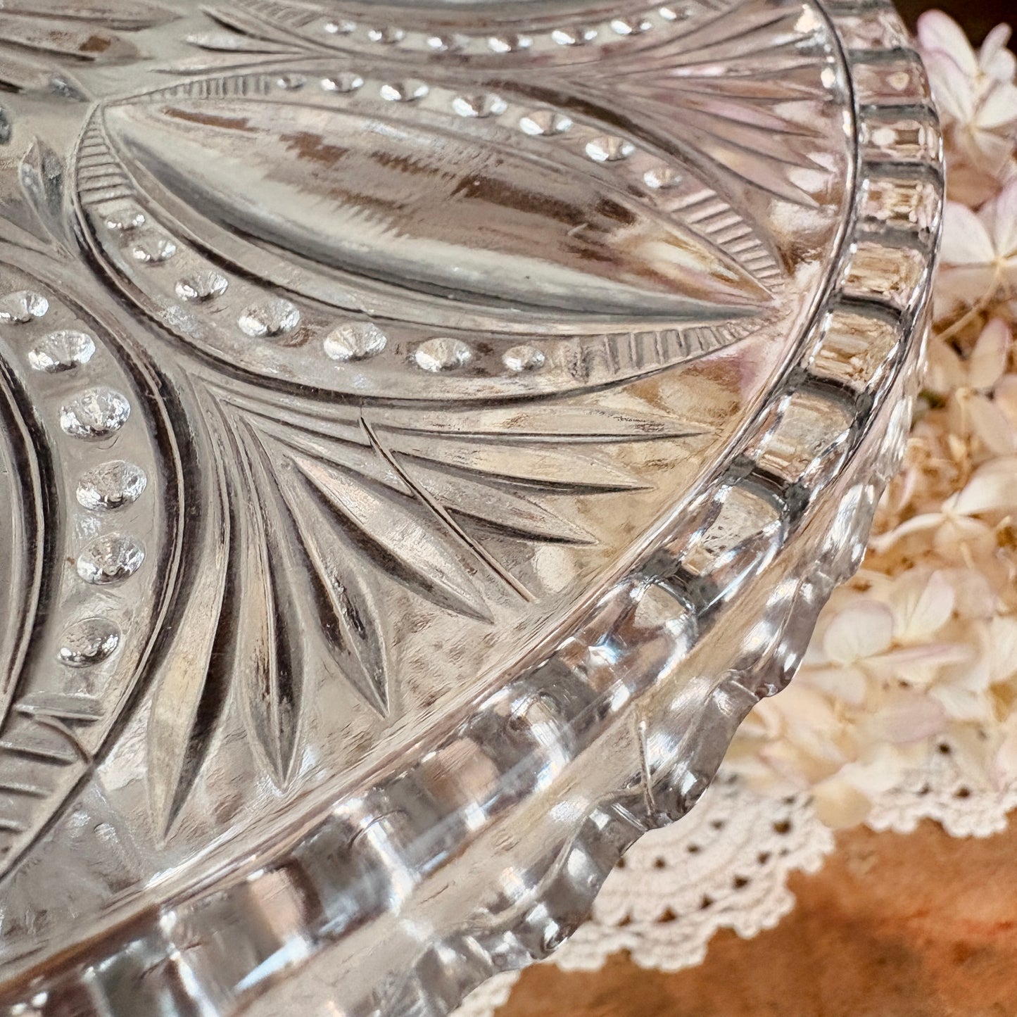 Cut glass pedestal