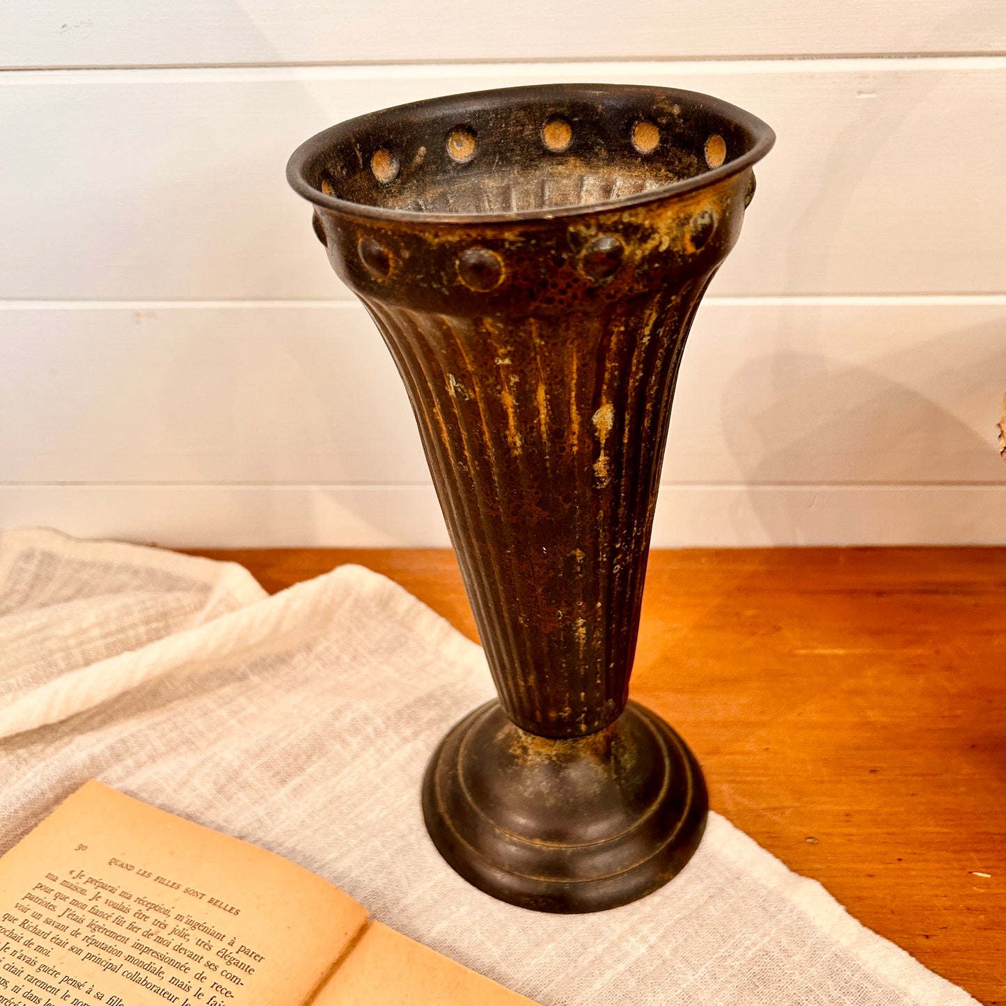 Old metal vase