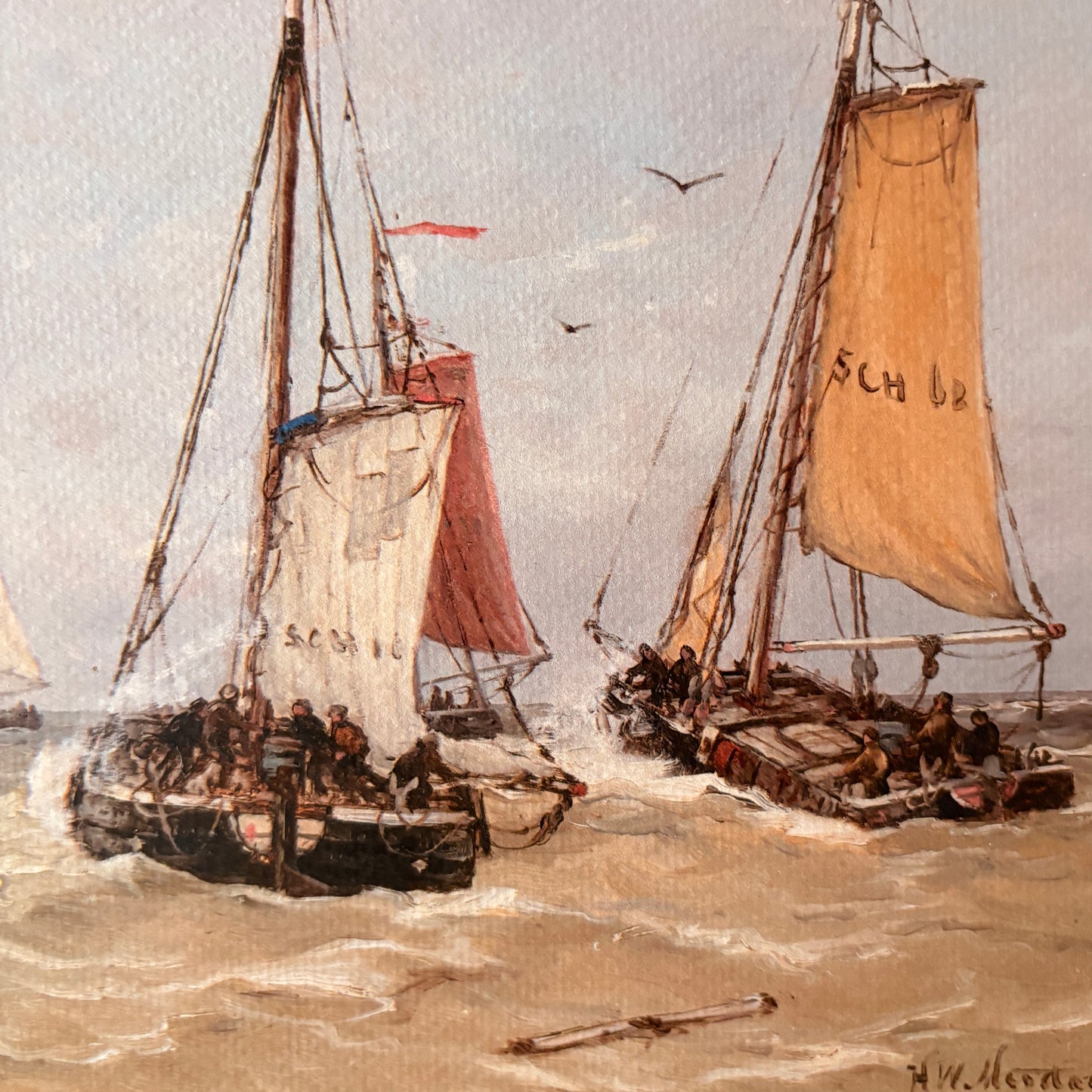 Cadre vintage avec impression sur papier beaux-arts - Le départ