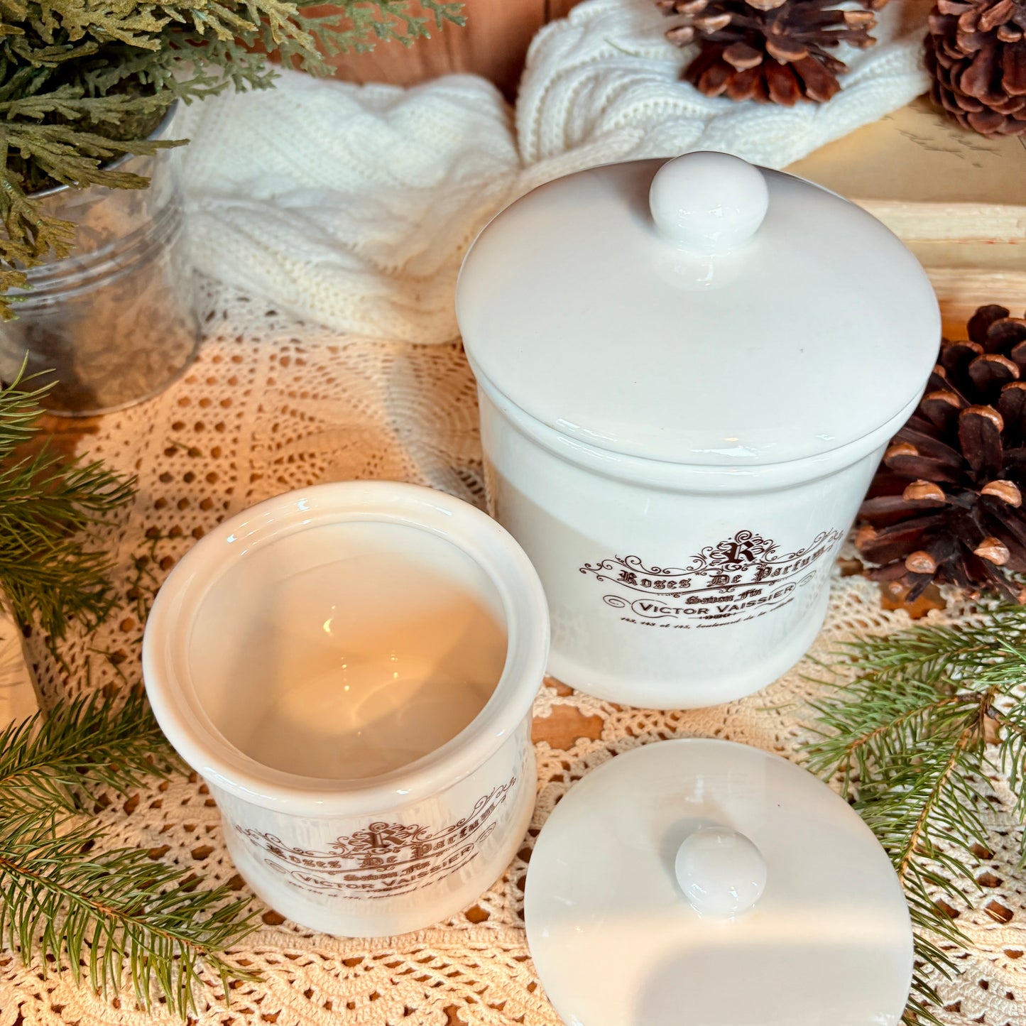 Lavender porcelain pot