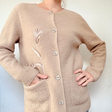 Boiled wool oatmeal jacket