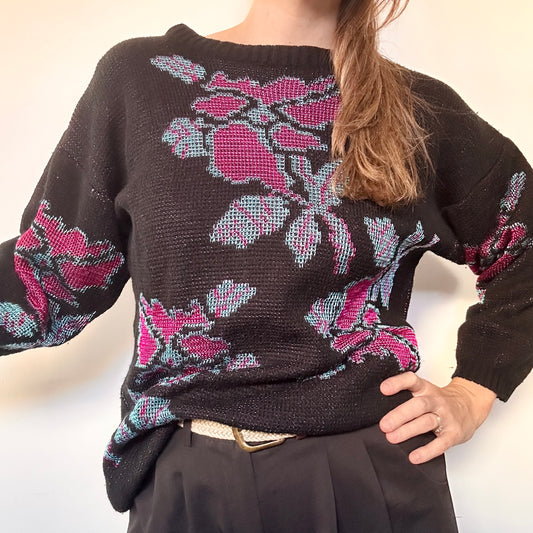 Pixel flower sweater