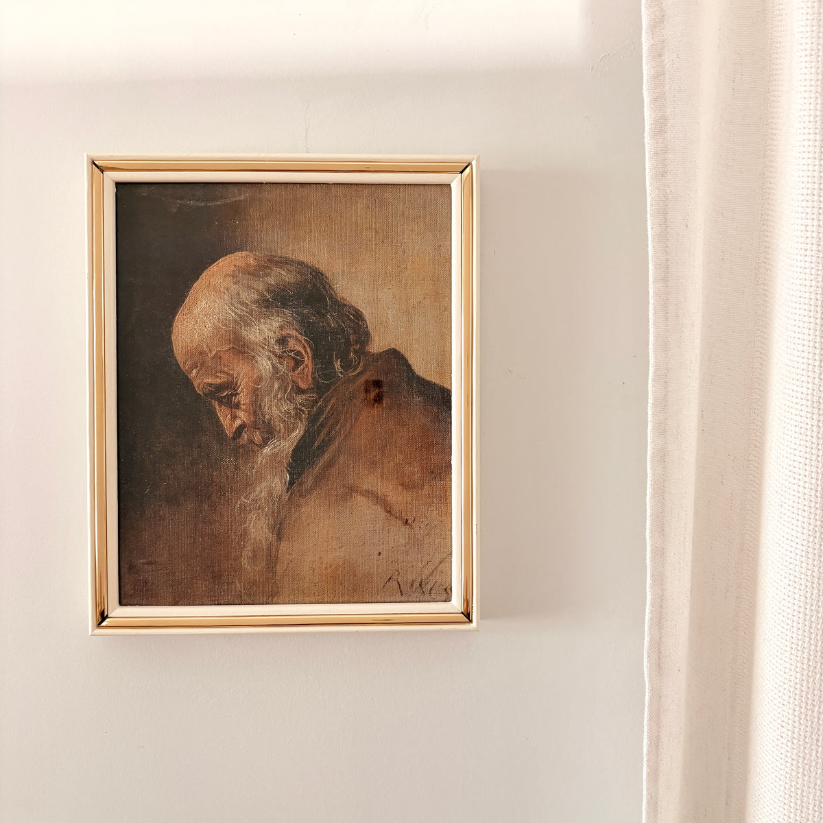 Cadre vintage avec impression sur papier beaux-arts - Le penseur