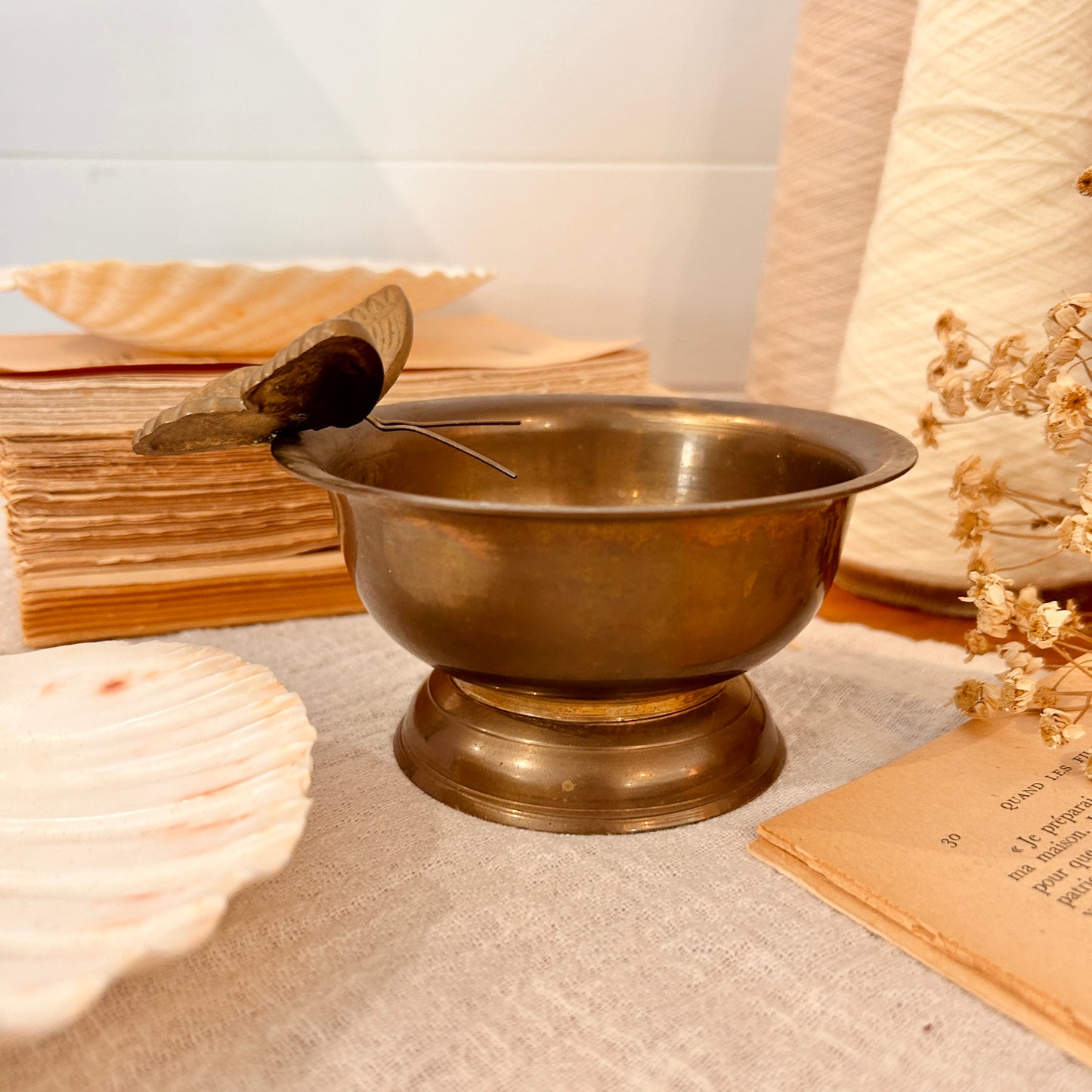 Brass butterfly bowl