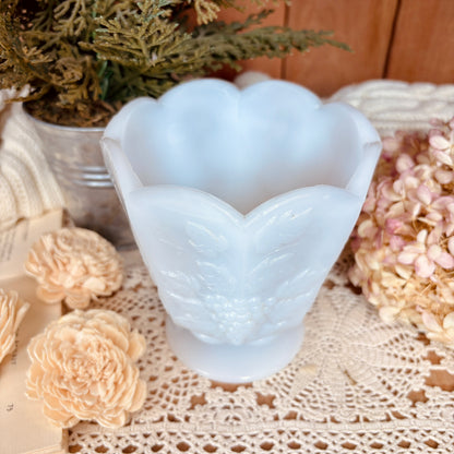 Milkglass pedestal vase