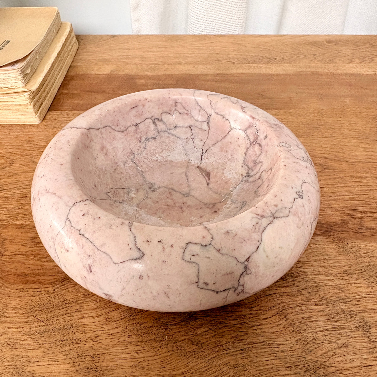 Coupelle vintage en marbre rose