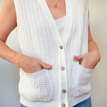 Veste débardeur crème