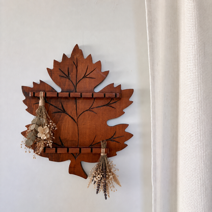 Support mural en bois - Feuille d'érable