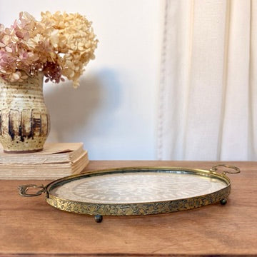 Plateau verre te dentelle