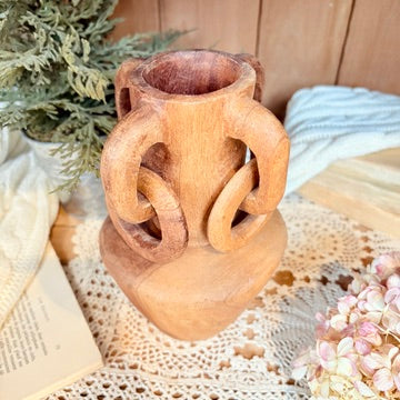 Teak vase