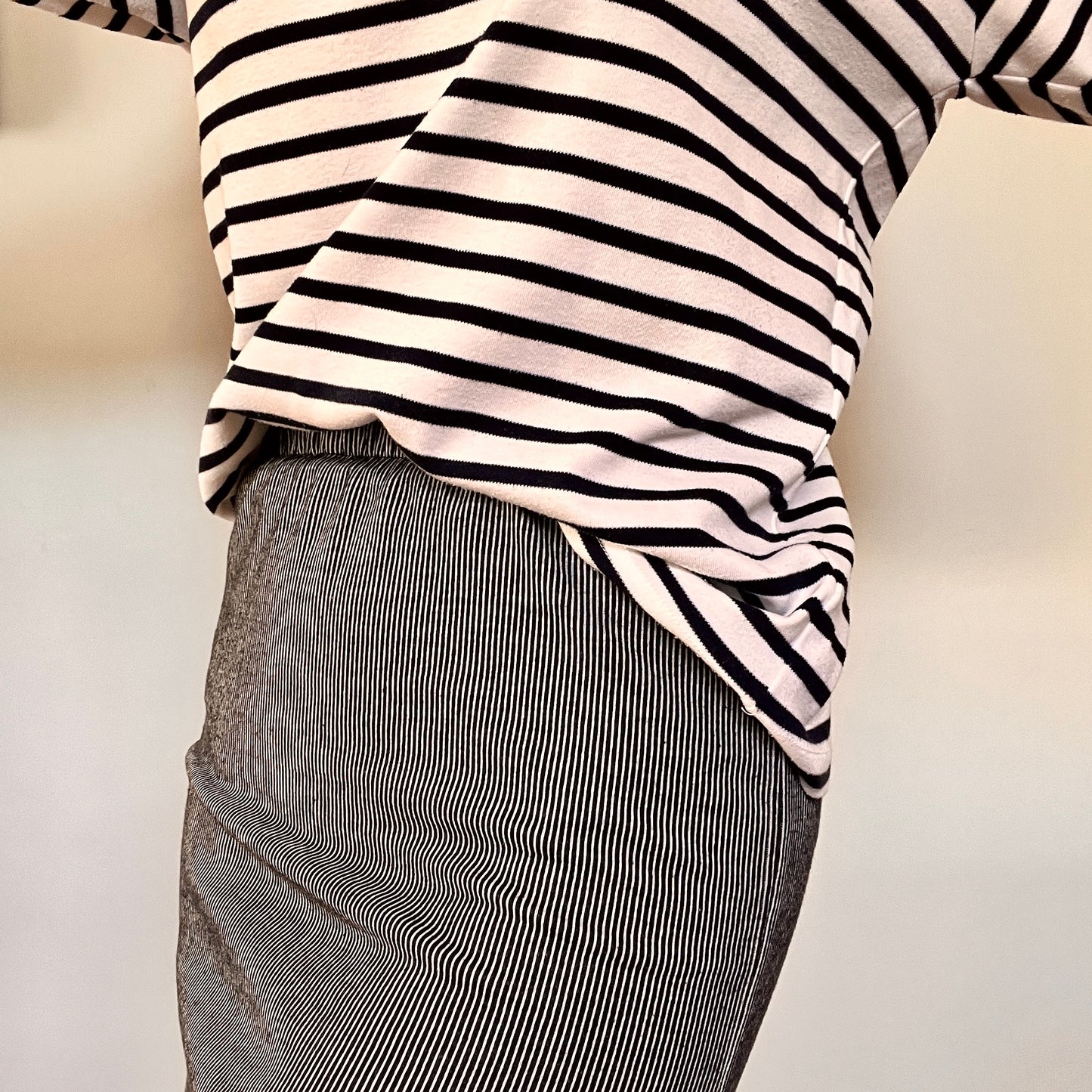Striped pencil skirt