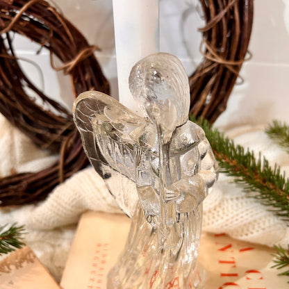 Glass candle holder - Christmas angel