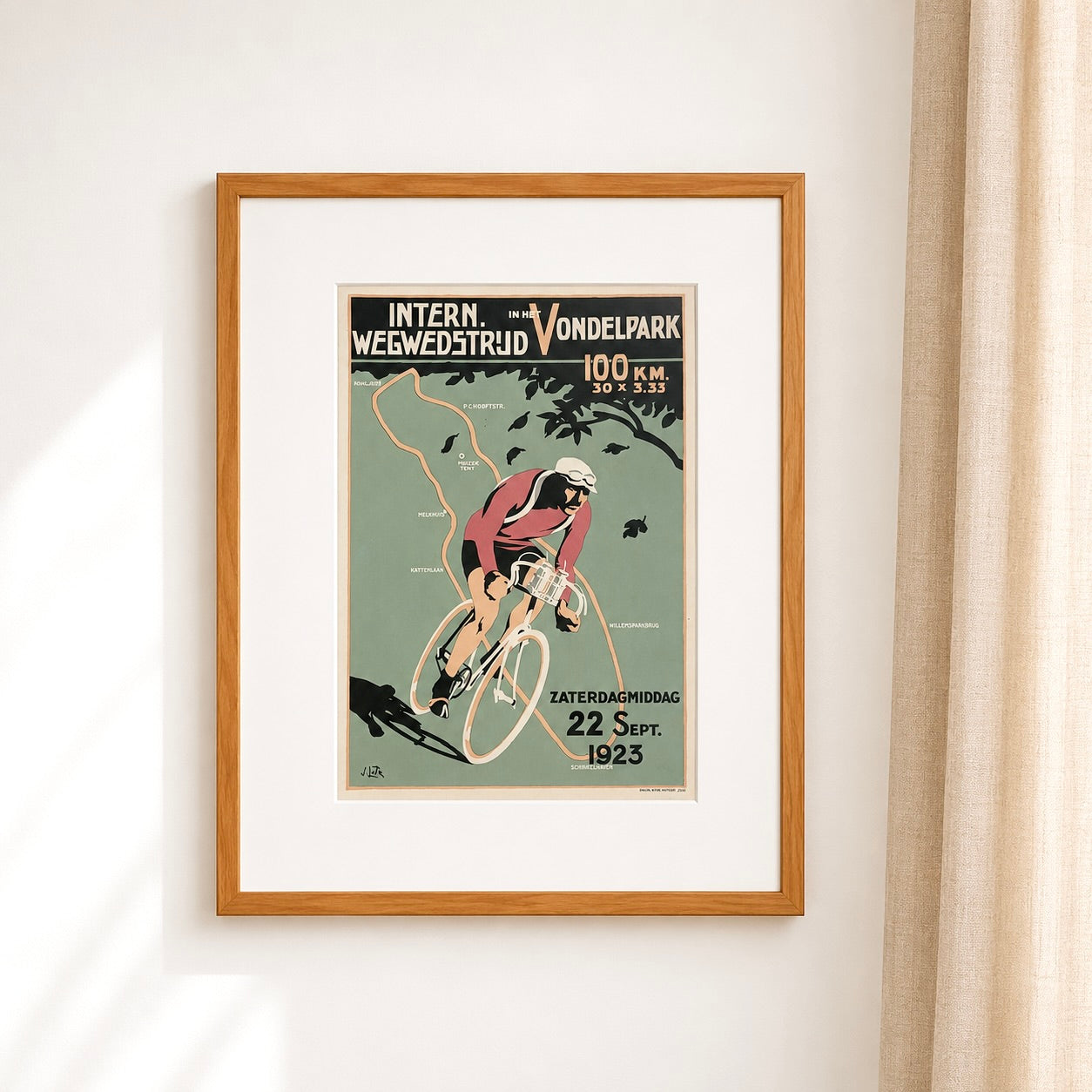 Cadre vintage avec impression sur papier beaux-arts - Le vélo