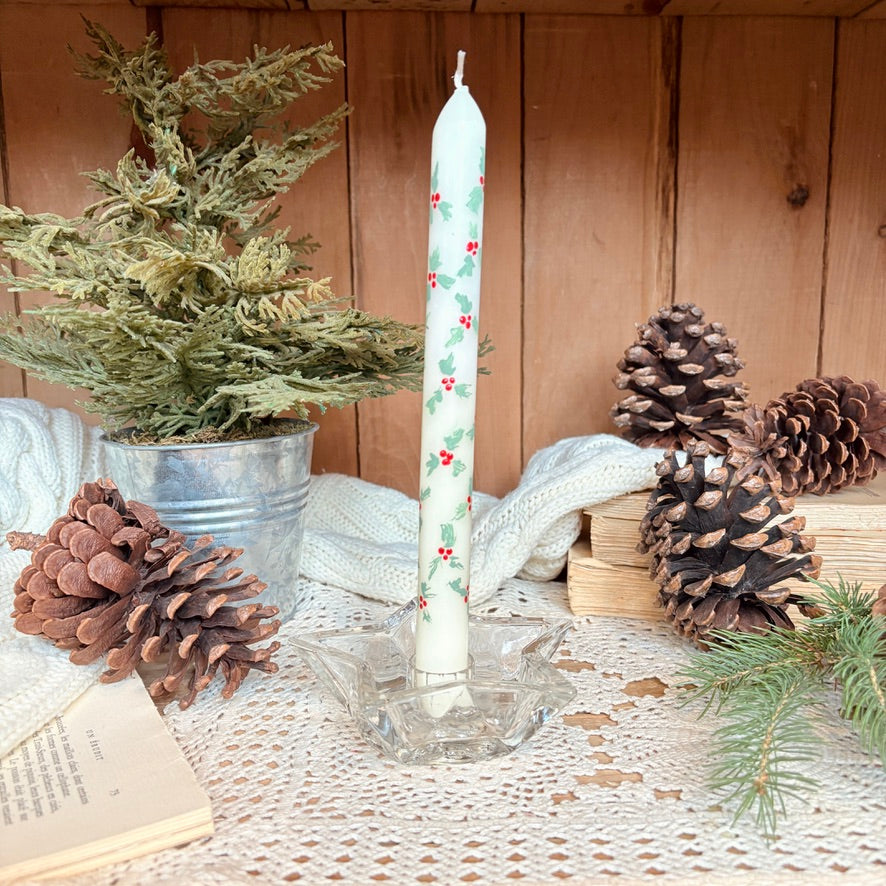 Bougeoir étoilé en verre