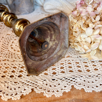 Push-up brass candlestick