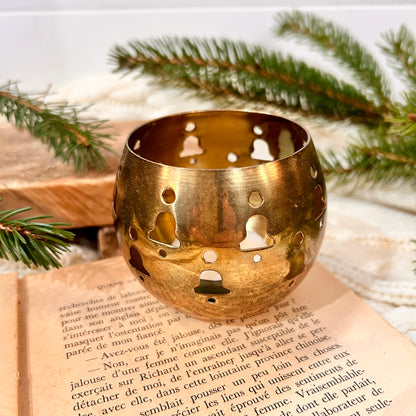 Brass tealight holder - Christmas bells