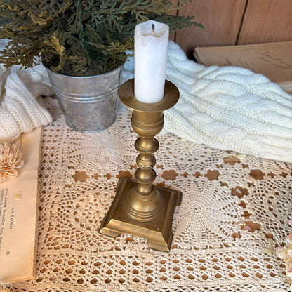 Brass candlestick square base
