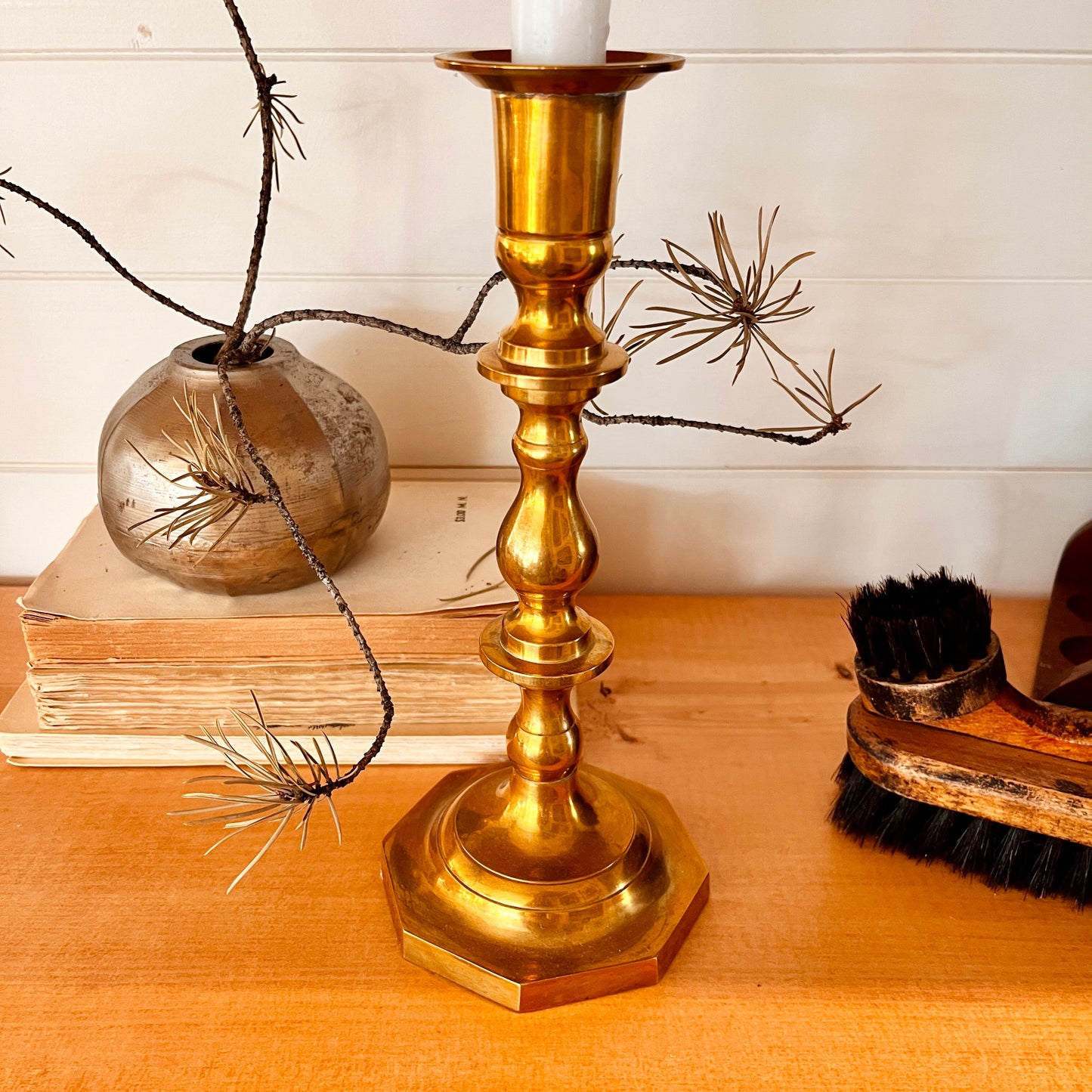 Vintage brass XL candlestick