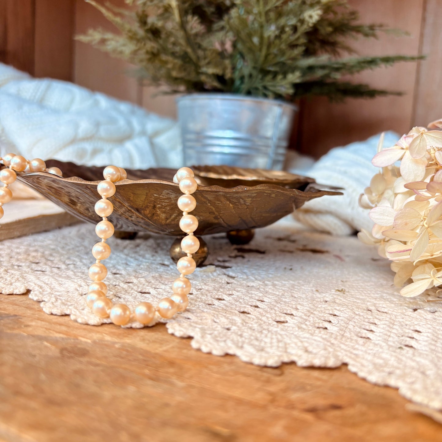Brass shell trinket dish