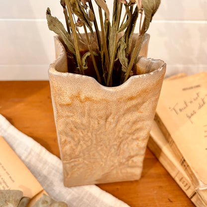 Kraft paper bag vase