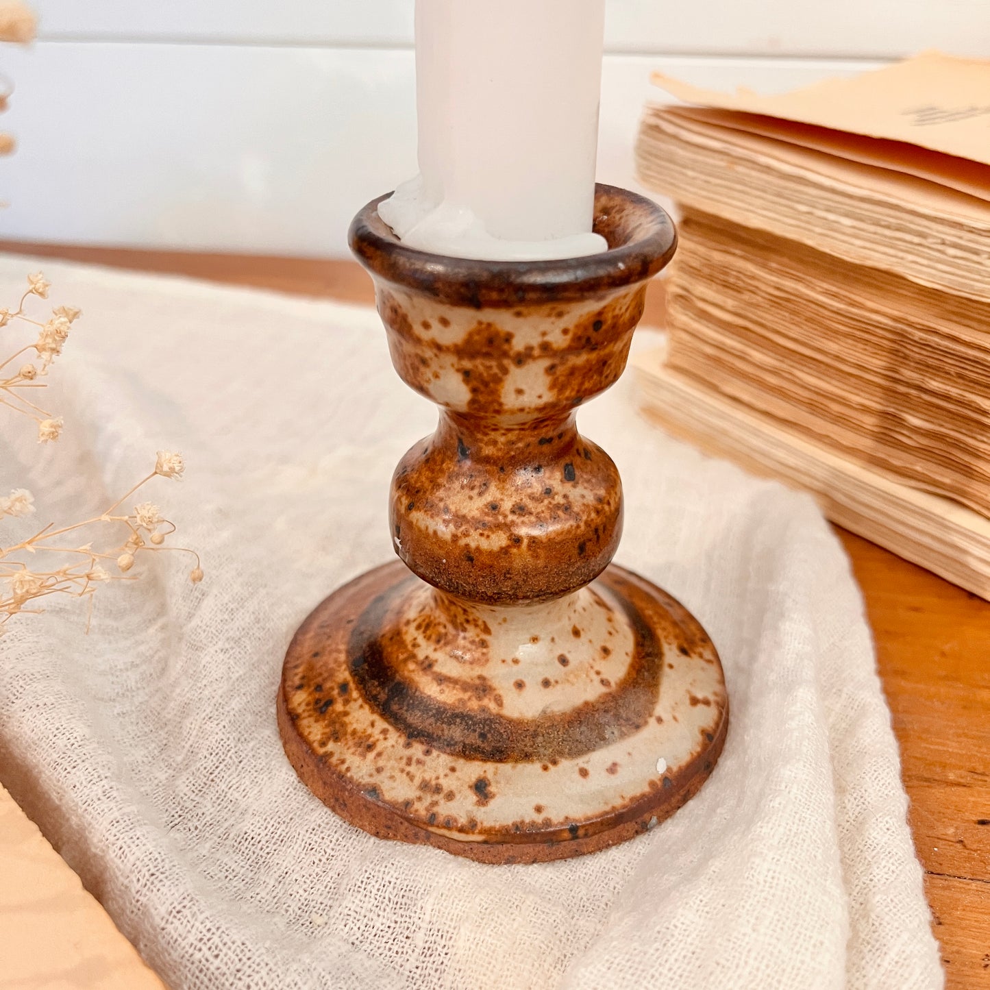 Vintage sandstone candle