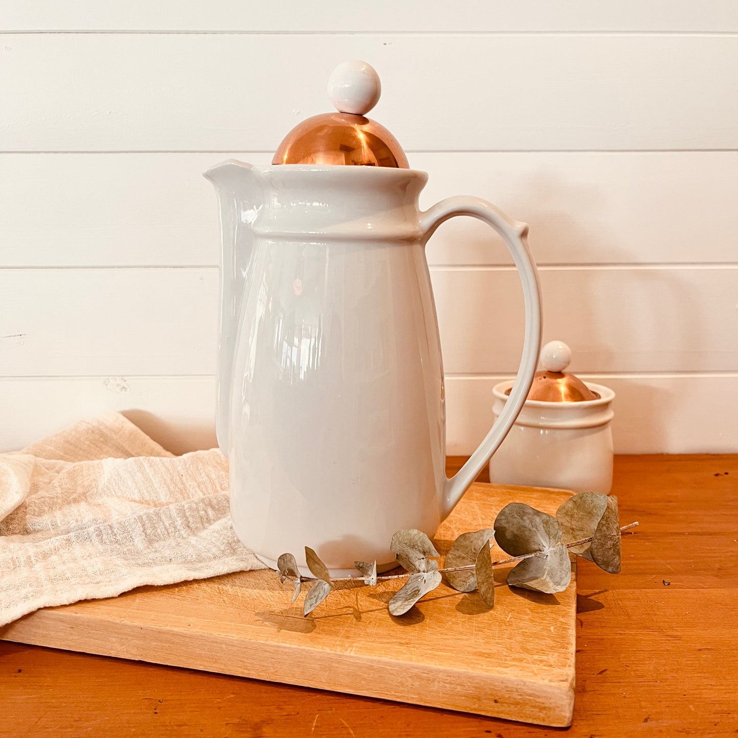 Ceramic and copper teapot