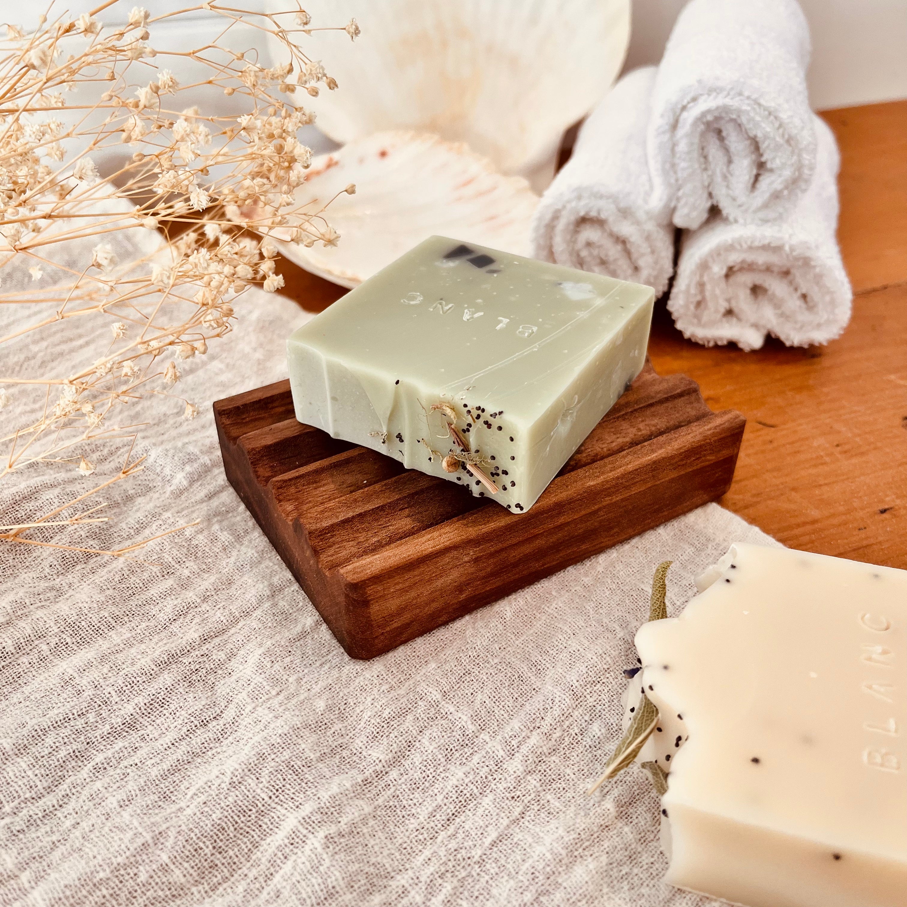 Walnut soap dish