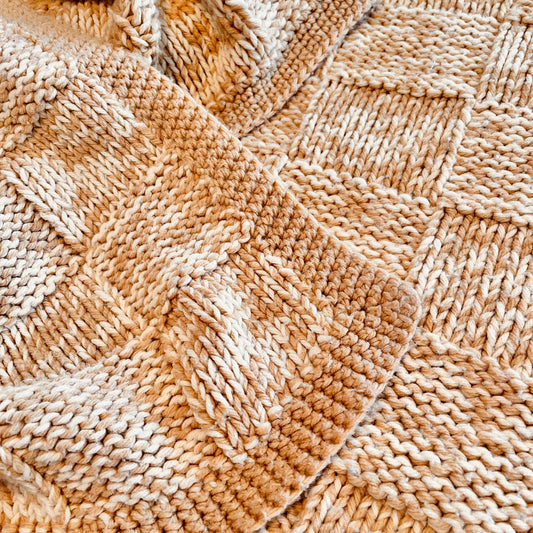 Couverture tricot beige