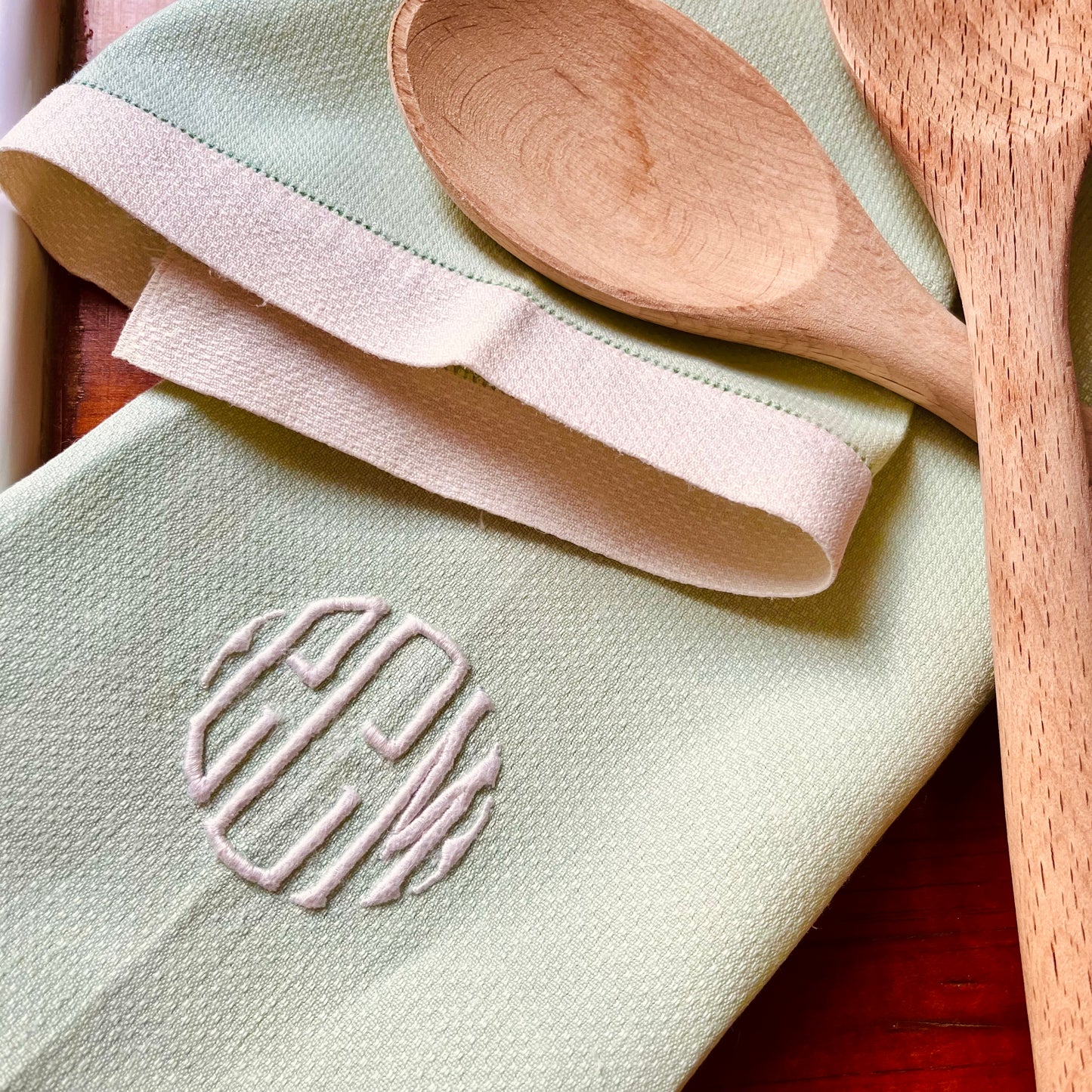 Embroidered tea towel
