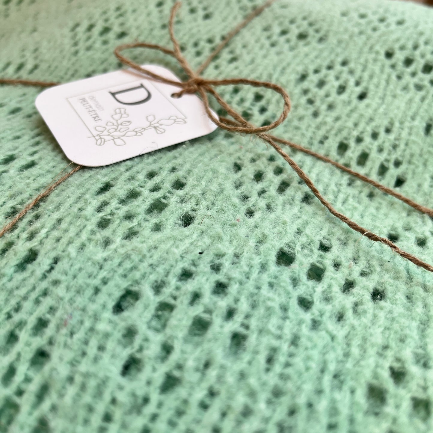 Couverture en tricot menthe